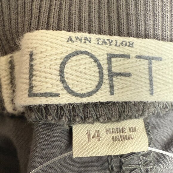 NWT Women's LOFT Cotton Utility Pant Gray | Size 14 - Picture 6 of 8